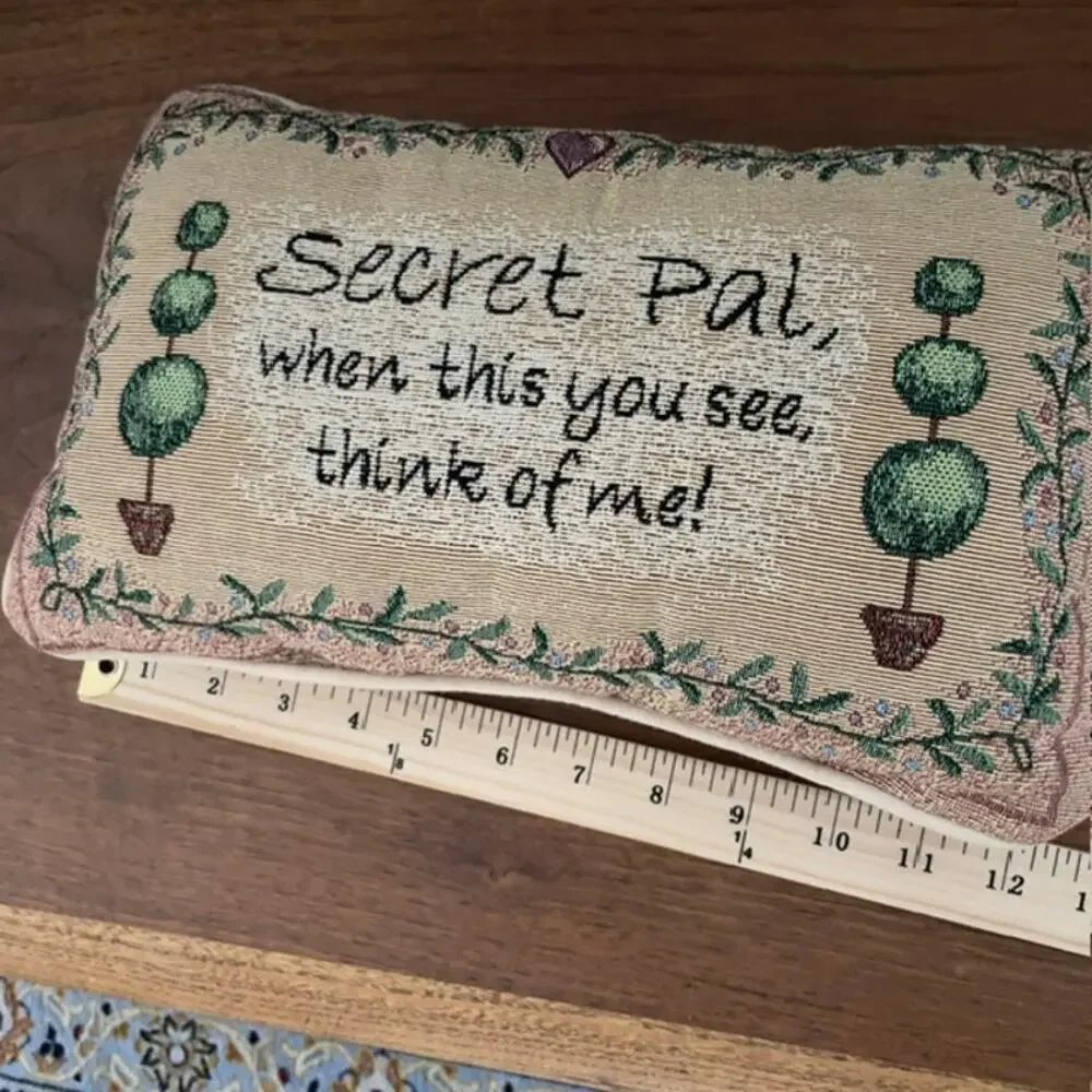 Secret Pal Friendship Tapestry Lumbar Pillow Cottagecore Accent Gift Farmhouse